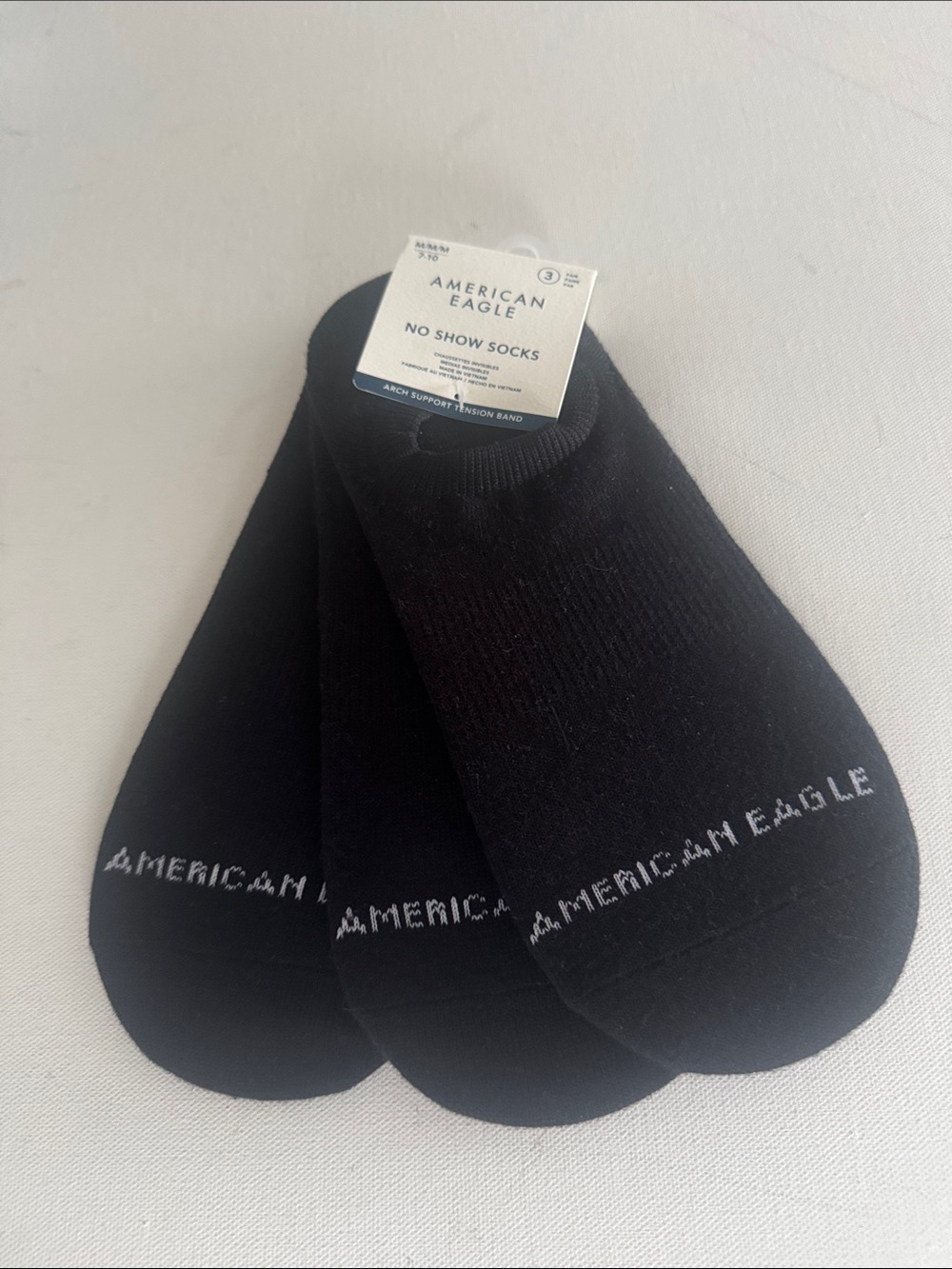 Black No Show Socks Mens American Eagle Medium 3 Pack